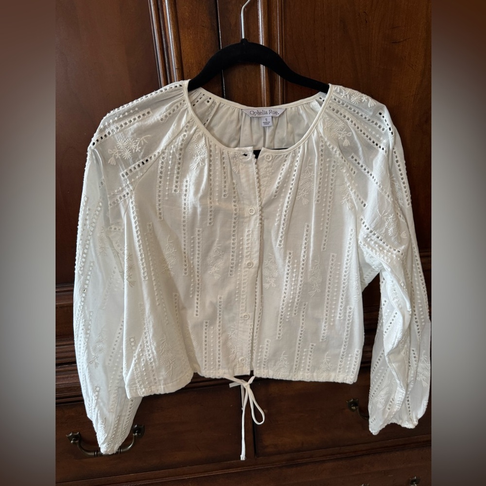 Ophelia Roe White Button down Top Size S